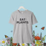 100% Organic Grey Unisex T Shirt 'Eat Plants', thumbnail 1 of 3