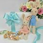 Crochet Bunny And Wooden Baby Rattle Gift Box, thumbnail 10 of 12
