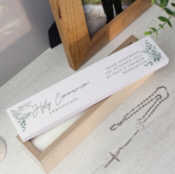 Personalised Botanical Wooden Certificate Holder, 5 of 5