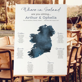 Ireland Map Wedding Table Plan, 3 of 5