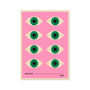 Bauhaus Eye Art Poster. Pink And Green Eyes, thumbnail 2 of 3