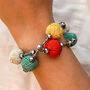 Vibrant Knot Layered Bead Bracelet With Metallic Accents, thumbnail 2 of 2