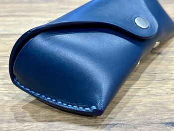 Personalised Dark Blue Leather Glasses Case, 12 of 12