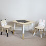 Child Wooden Table And Chair Set Fox And Bunny, thumbnail 1 of 2