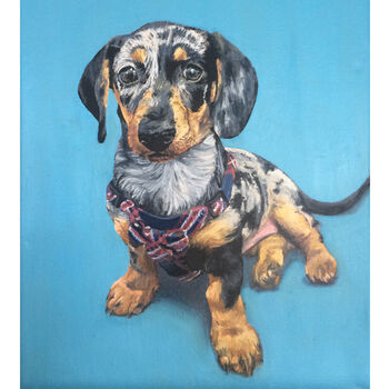 Bespoke Oil Pet Portrait On Canvas, 2 of 7
