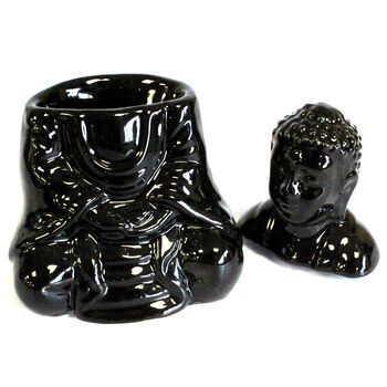 Black Buddha Ceramic Oil Burner, 3 of 4