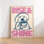 Rise And Shine Retro Print Kitchen Poster Bedroom Art Hand Drawn, thumbnail 1 of 11