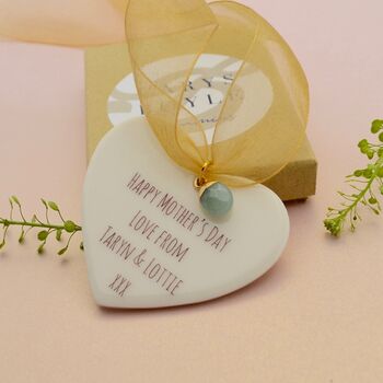 Personalised Mother's Day Heat With Aventurine Crystal, 4 of 4