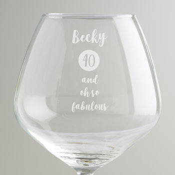 Personalised Special Age Birthday Goblet Glass For Her, 4 of 5