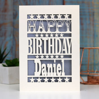 Personalised Happy Birthday Papercut Card, 9 of 9