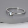 Genuine Moonstone Minimalist Ring In Sterling Silver, thumbnail 3 of 12