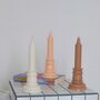 Boho Table Pillar Candle / Minimalist Neutral Decor, thumbnail 3 of 4