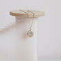 Solid Gold Engraved Star Mini Oval Necklace, thumbnail 8 of 9