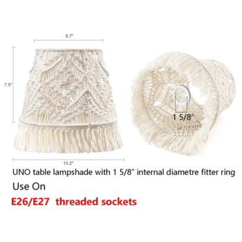 Macramé Lamp Shade Boho Décor Table Lamp, 4 of 7