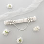 Wedding Garter With Pearl Chain Various Colours, thumbnail 1 of 12