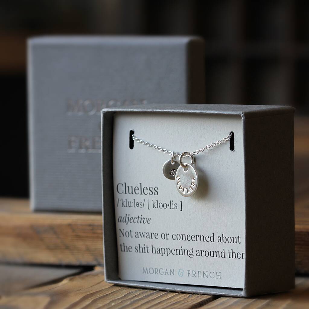 Definition Of… Clueless. Personalised Letter Necklace By
