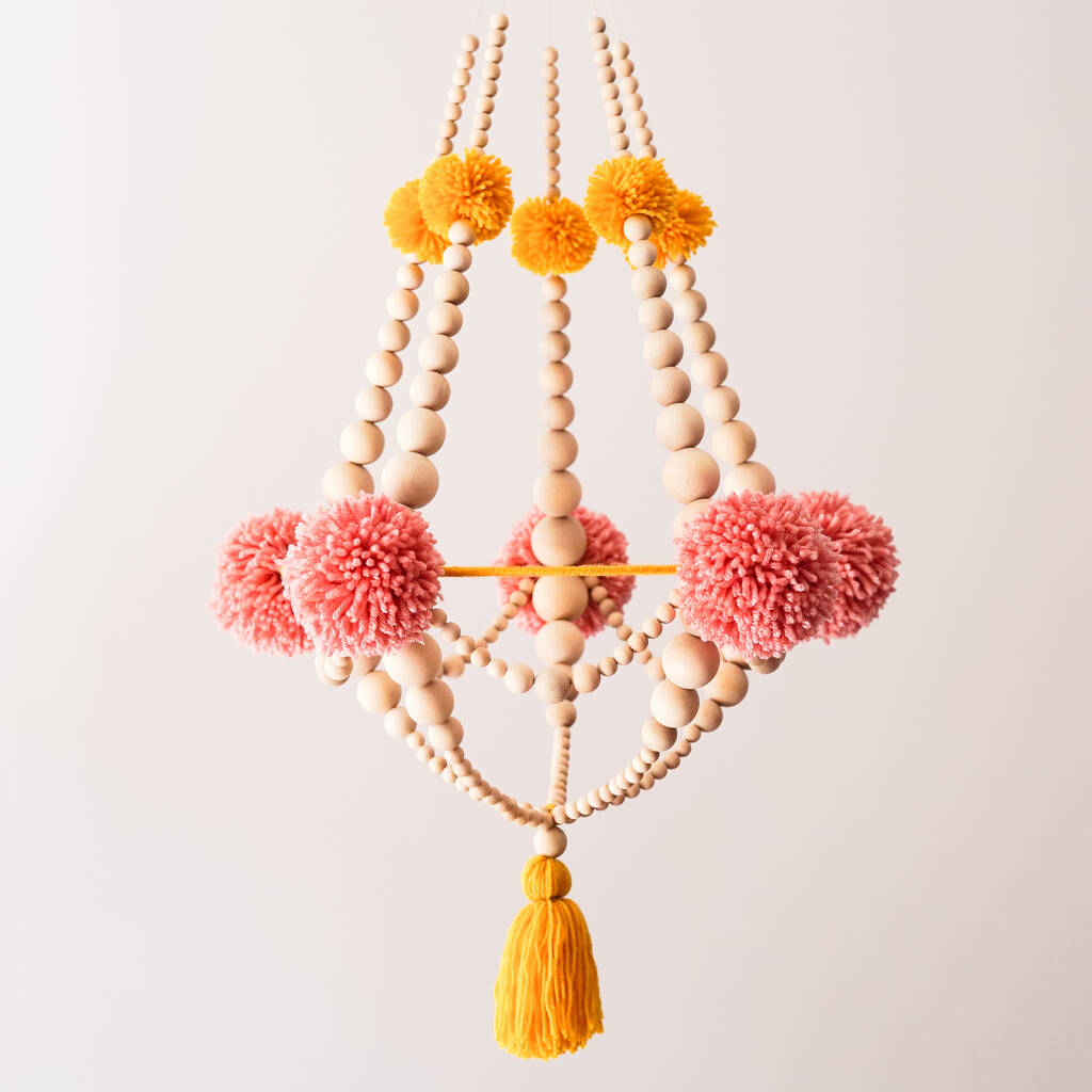 Wooden Beads Pajaki Mobie Chandelier, 1 of 5