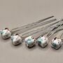 Set Of Five Ceramic Floral Wedding Hair Pins, thumbnail 8 of 12