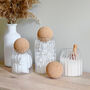 Cork Ball Ribbed Glass Storage Jar With Personalised Waterproof Label, thumbnail 5 of 10