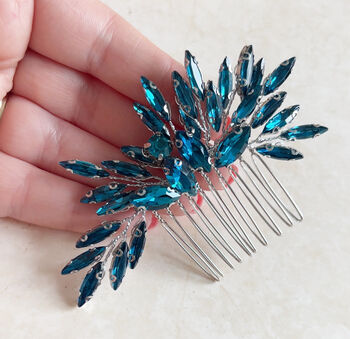 Turquoise Crystal Hair Comb, 3 of 3