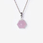 Pink Quartz Dome Silver Charm Clip On Pendant, thumbnail 4 of 8