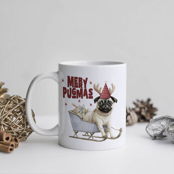 Merry Pugmas Personalised Mug, 4 of 5