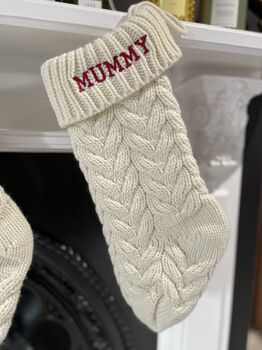 Personalised Embroidered Knitted Christmas Stocking, 7 of 12