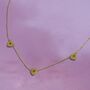 Triple Peridot Heart Charm Necklace, thumbnail 5 of 8