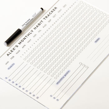 Personalised Monthly Habit Tracker Acrylic Sign, 5 of 9