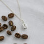Sterling Silver Coffee Bean Necklace, Coffee Lover Gift, Barista Gift, thumbnail 1 of 12