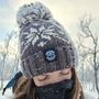 Slate Flora Nordic Knit Reflective Superbobble Hat, thumbnail 5 of 5