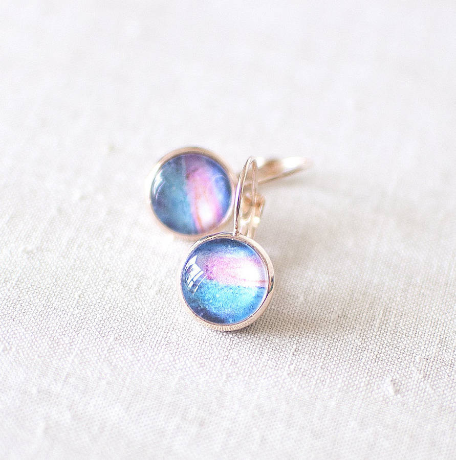 Blue And Pink Galaxy Earrings By Juju Treasures | notonthehighstreet.com