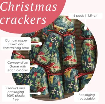 Woodland Forest Green Christmas Crackers, 3 of 4