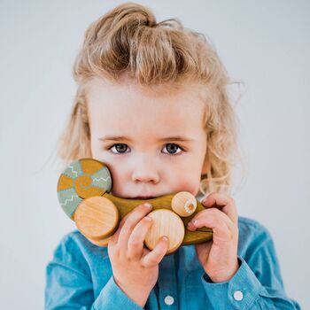 Wooden Push And Pull Toy Chameleon, 5 of 7