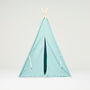 Kids Teepee Tent Turquoise Set With Floor Mat, thumbnail 3 of 4