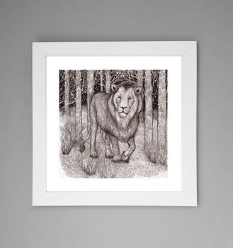 'Lion In Snow' Print, 2 of 3