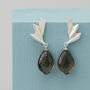 Sterling Silver Drop Earrings With Smokey Quartz, thumbnail 1 of 5