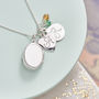 Silver Locket Necklace With Birthstones, thumbnail 6 of 10