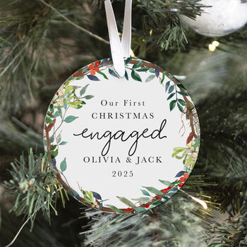 Personalised Our First Christmas Engaged Ornament Gift, 6 of 7