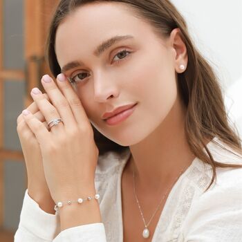 Pearl Stud Earrings Six Mm In Sterling Silver And Gold, 3 of 9
