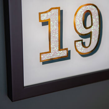 Personalised Date Handmade Gold Leaf Glass Sign, 3 of 7