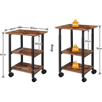 Mobile Stand With Storage Side Table On Wheels, 8 of 8