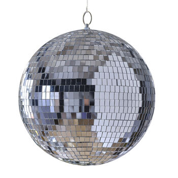 Silver Disco Ball Hanging Decoration Large, 2 of 3