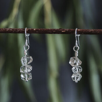 Herkimer Diamond Icicle Dangle Earrings, 2 of 7