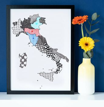 Personalised Map Of Italy Print, 5 of 7
