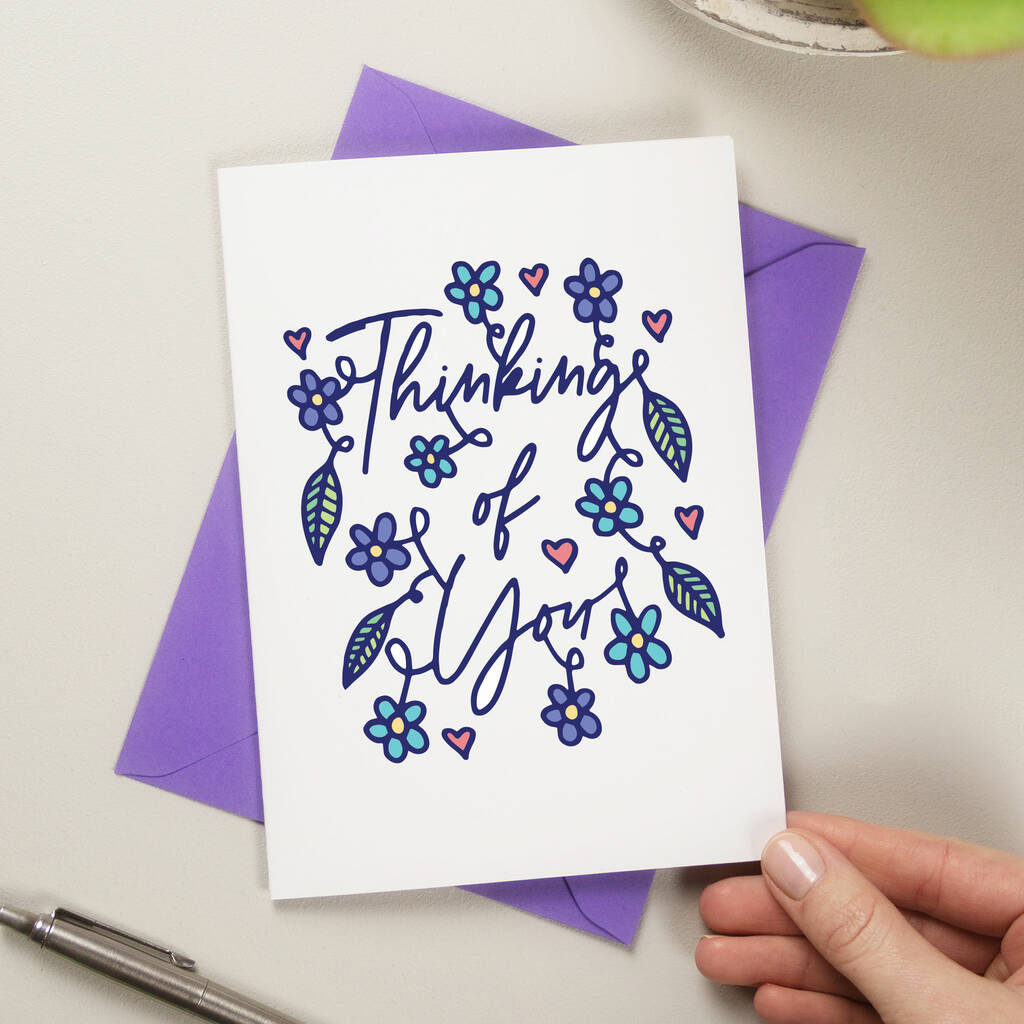 Floral Thinking Of You Card, 1 of 4