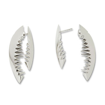 Shark Bite Earrings In Silver, 2 of 4