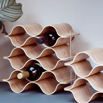 Curved Birch Plywood Wine Rack, 6 of 11