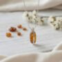 Handmade Cognac Baltic Amber Oval Necklace Pendant, Sterling Silver, thumbnail 2 of 3