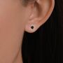 Natural Black Onyx Stud Earrings In Sterling Silver, thumbnail 1 of 12